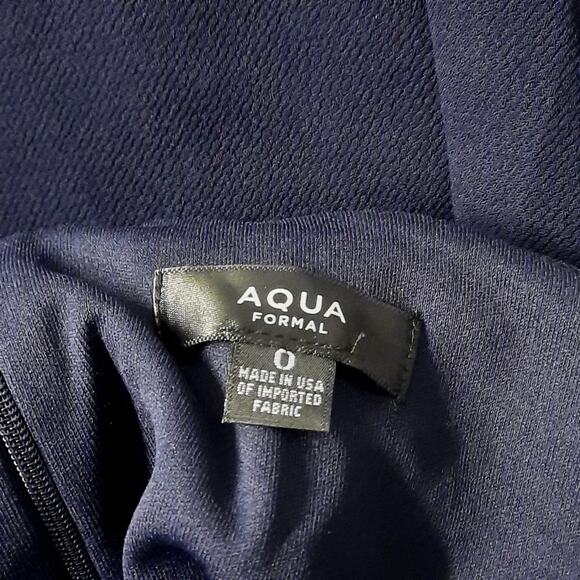 Aqua Dress Women's Size 0 Navy Blue One Shoulder Midi Cocktail Party - Picture 8 of 8